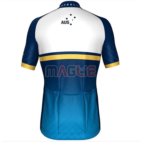 2018 Maglia Australia Manica Corta Bianco e Blu - Clicca l'immagine per chiudere